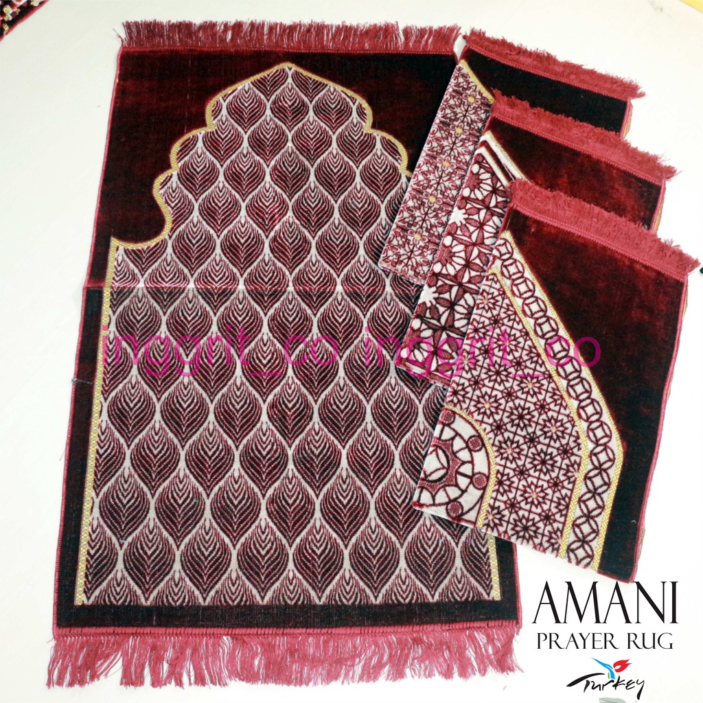 Sajadah Turki Premium Halus dan Lembut Sajadah Bludru AMANI  UK 70X110