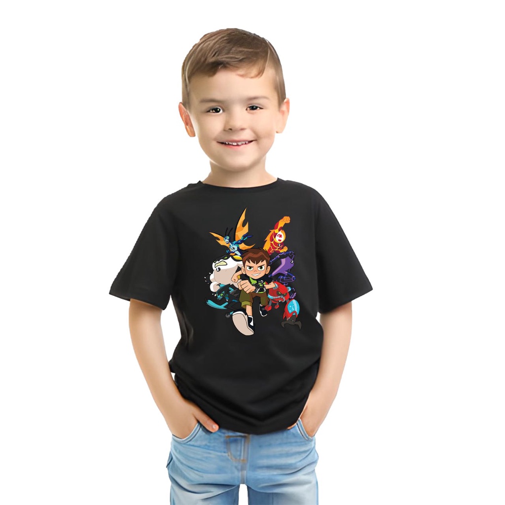 New Kaos Distro BEN 10 Anak Laki Laki Umur 4-8 Tahun Bahan Cotton 30s