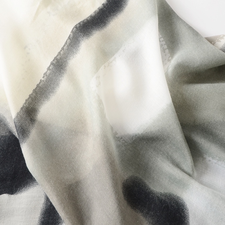 ITSFRIDAY NORA Scarf - Premium Pashmina Shawl Selendang Syal Pashmina Hijab Import Motif Sembur Green Grey Tassel