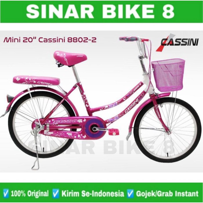 Sepeda Mini Keranjang Perempuan Ukuran 20 Inch Cassini 8802-2