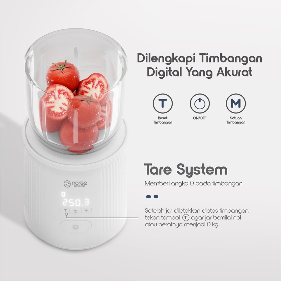 Norge Kitchen Scale Chopper 0.3L Wireless - Perajang &amp; Timbangan