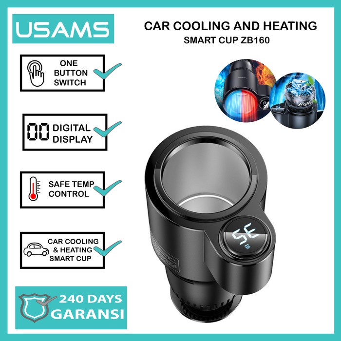 Terlaris Usams Zb160 Gelas Pemanas /Pendingin Air Minum Car Travel Mug Elektrik