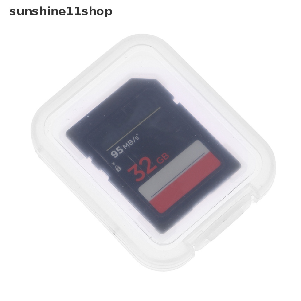 Sho 10PCs Transparan Standar SD SDHC Memory Card Case Holder Box Kotak Penyimpanan N