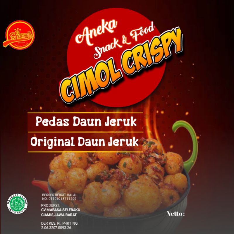 

Cimol crispy pedas daun jeruk 1.5KG