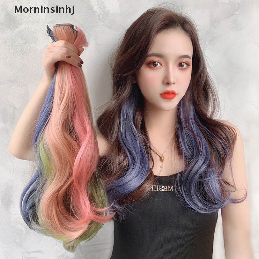 Mornin 60cm Klip Ekstensi Rambut Di Sopak Panjang Lurus Gantung Telinga Wig Klip Jepit Rambut id