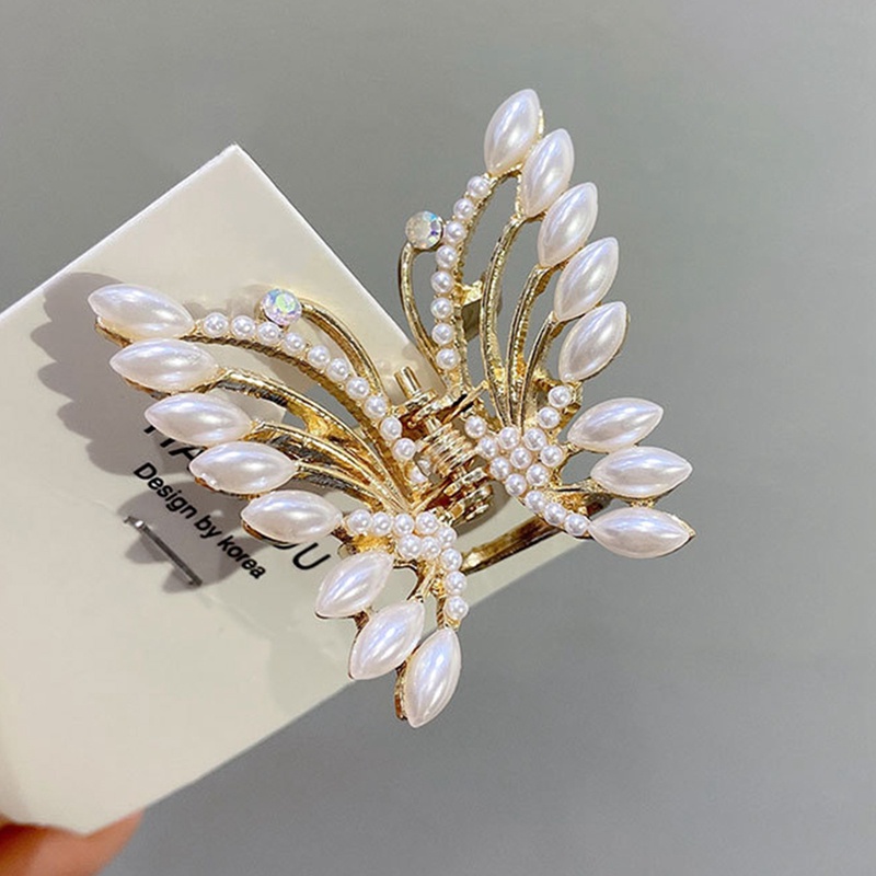 Kupu-kupu Menangkap Klip Klip Rambut Mutiara Imitasi Sisi Klip Gadis Manis Rambut Jepit Hiasan Kepala Aksesoris Rambut