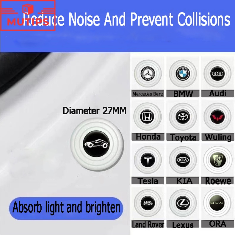 4/8pcs Baru Luminous Type Bagasi Pintu Mobil Anti Shock Tabrak Pad Silikon Stiker Mengurangi Kebisingan Penyangga Untuk Toyota Honda Wuling Suzuki