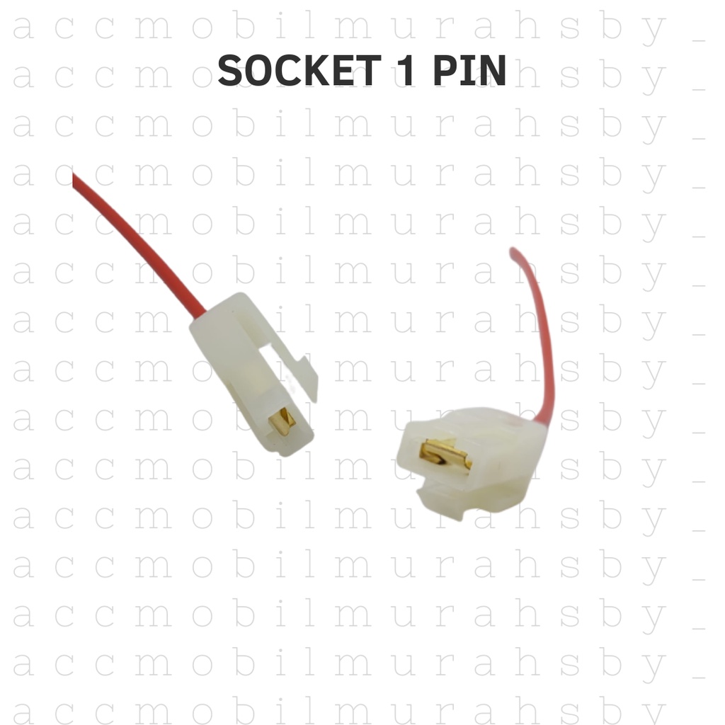 Connector soket skun besar terminal kabel male female 1 pin + kabel