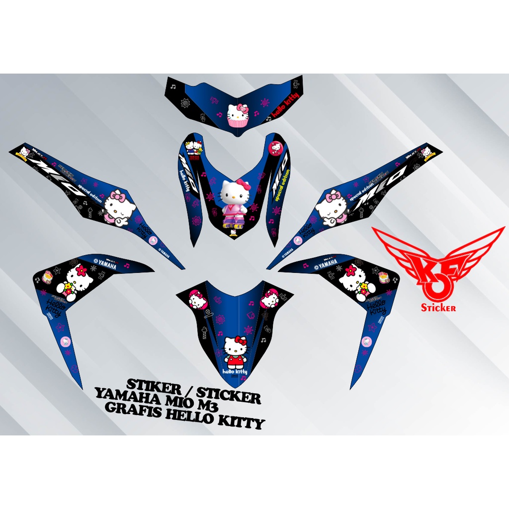 DECAL STIKER /STICKER YAMAHA MIO M3 HELLO KITTY