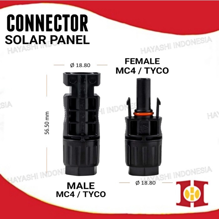 Konektor Solar Panel MC4 Kabel Connector Male Female FMM MFF Spanner