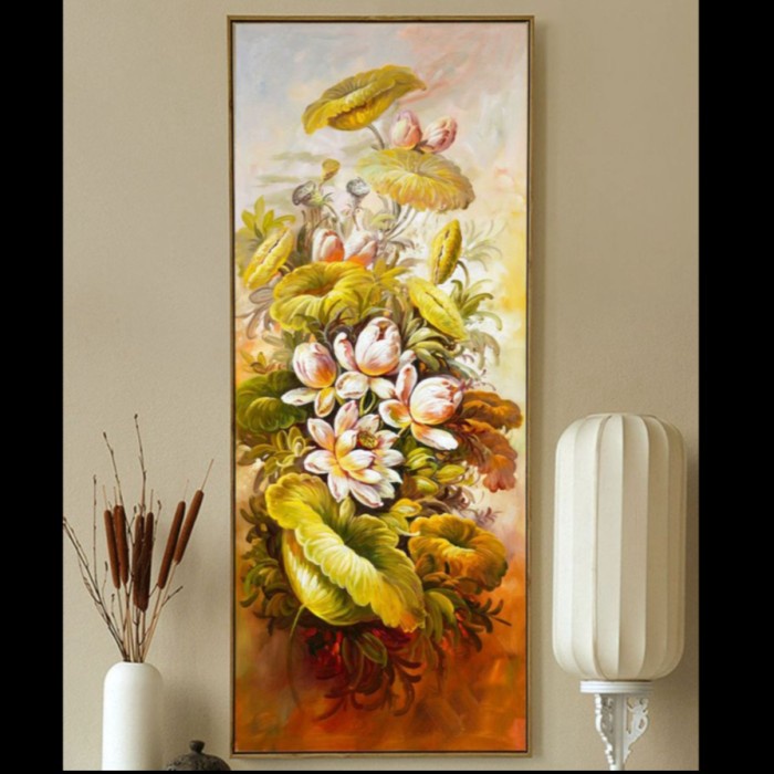 Lukisan dinding kanvas bunga retro modern simple lukisan dinding kanvas minimalis modern dekorasi ru