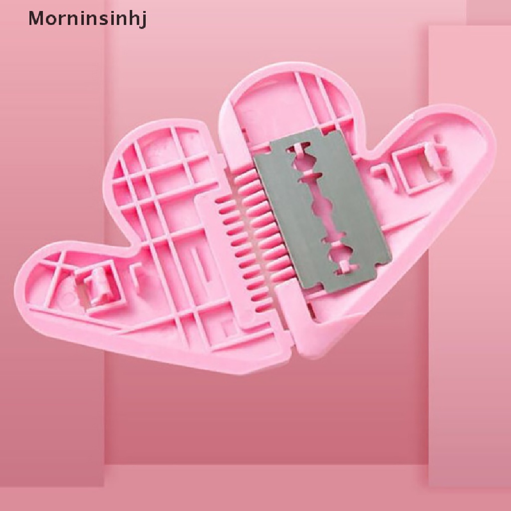 Mornin New Pink Mini Hair Trimmer Love Heart Shape Hair Cutg Comb Dengan Pisau id