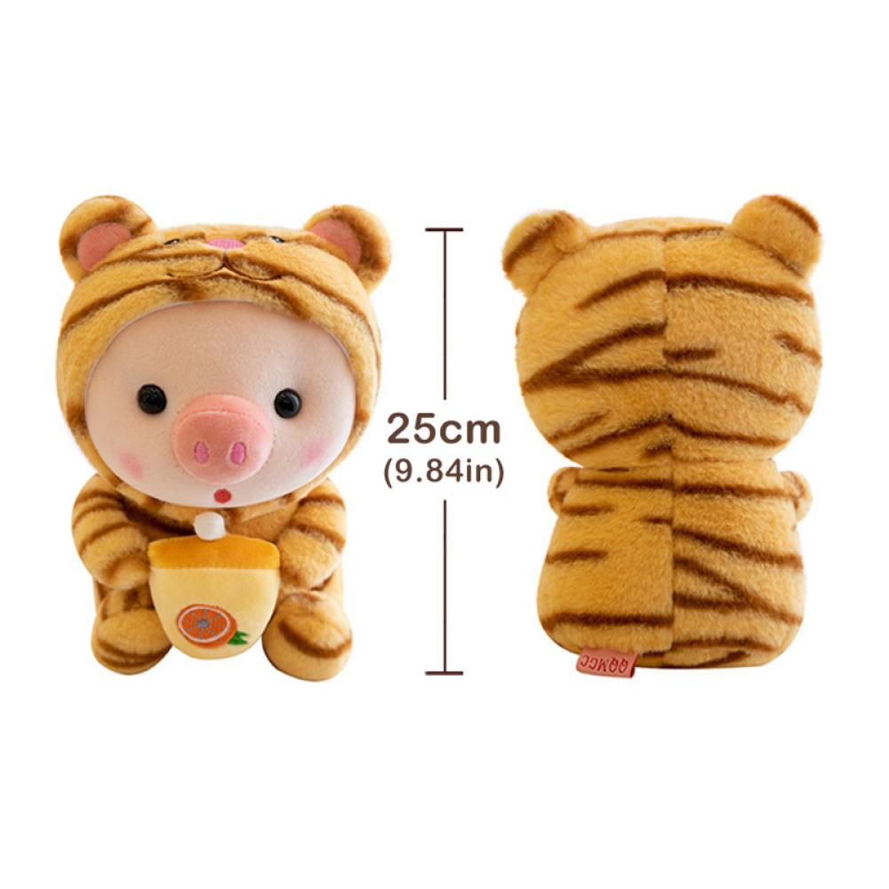 Timekey 25cm Pink Pig Mainan Mewah Cosplay Unicorn Kodok Tiger Bunny Cuddly Plushie Baby Appease Doll Ulang Tahun Dekorasi Rumah Untuk Anak Kids B3K8