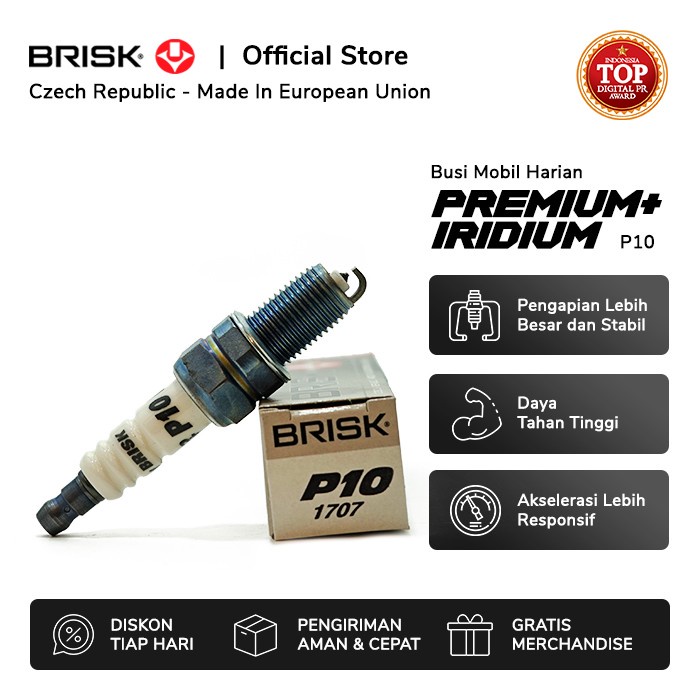 Busi Busi Mobil Brisk Premium Plus Iridium P10