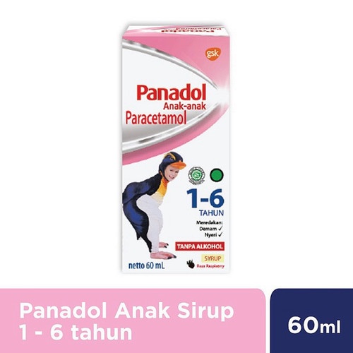 Panadol Syrup 60ml Usia Anak-Anak 1-6 tahun Penurun Panas Demam ORIGINAL-BPOM