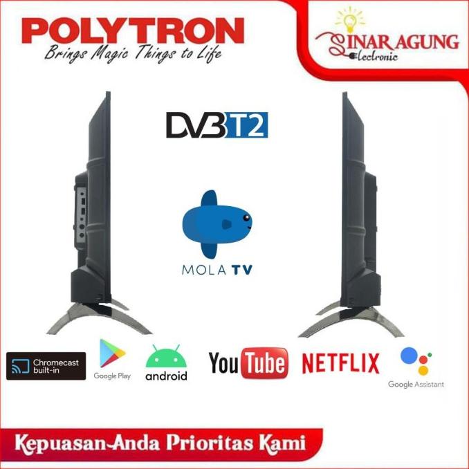 Polytron Smart Android Digital Tv 32Inch Pld 32Bag9953 + Sound Bar