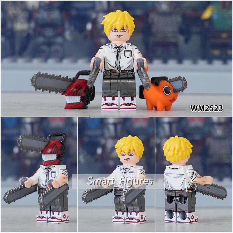 Chainsaw Man Minifigures Denji Pochita Makima Mainan Rakitan Anak Hadiah Angka Mini WM2523 WM2524