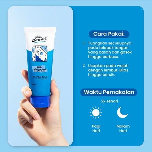 DERMIES Clear Me Cleanser Scrub For Oily &amp; Acne Prone Skin 100g - Pembersih Wajah