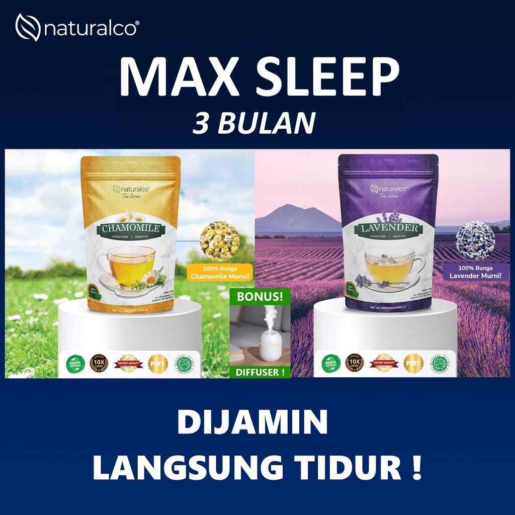 

Naturalco MAX Sleep 3 Bulan Untuk Insomnia {Naturalco Tea Series} | 180 Tea Bags | Garansi 100% Murni & Alami | Siap Seduh Tinggal Celup