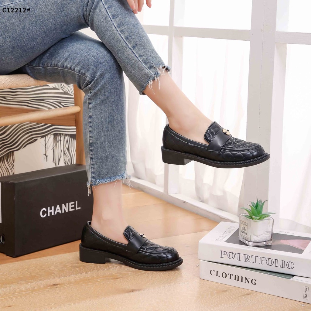 Ch Quilted Leather Loafers Women Shoes C12212