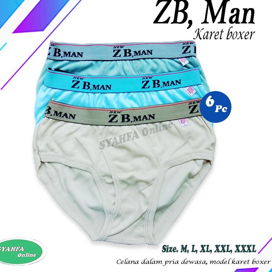 Murah Meriah [ Grosir 6 Pcs - 12 Pcs ] CD zb man KARET BOXER  | Cd Pria / Sempak Pria / Celana Dalam