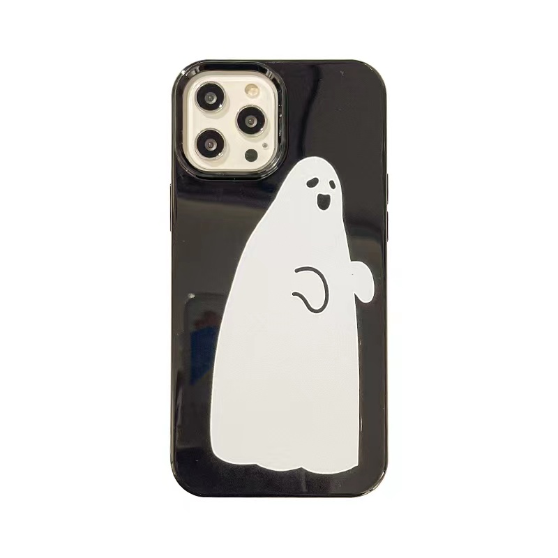 IPHONE Ins Pola Hantu Cocok Untuk Iphone14 14pro 14plus 13 13mini 13pro 13prm iPhone12 7Plus 8Plus Xr XS 13 12mini Pro Max TPU Empat Sudut Casing Ponsel Tahan Guncangan