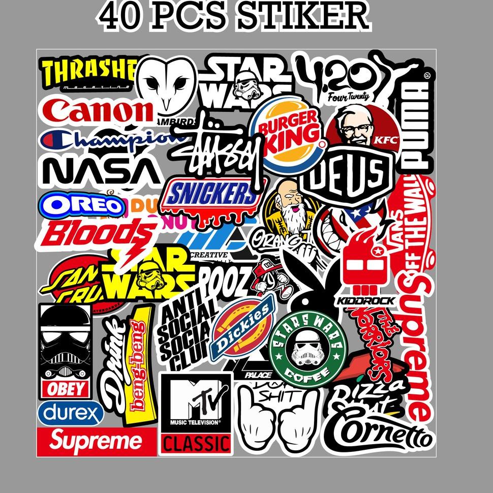 

J79 [ MAC ] 40 PCS STICKER AESTHETIC RANDOM UNTUK LAPTOP CASE TUMBLER - F1 NEW PRODUCT ㊢