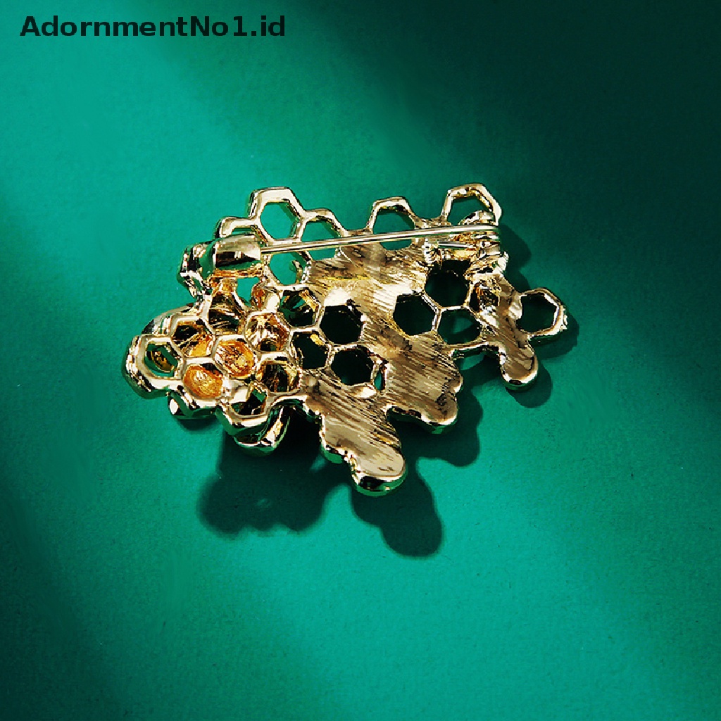 [AdornmentNo1] Enamel Lebah Sarang Lebah Bros Pakaian Pesta Pernikahan Brooch Pin Perhiasan Hadiah [ID]