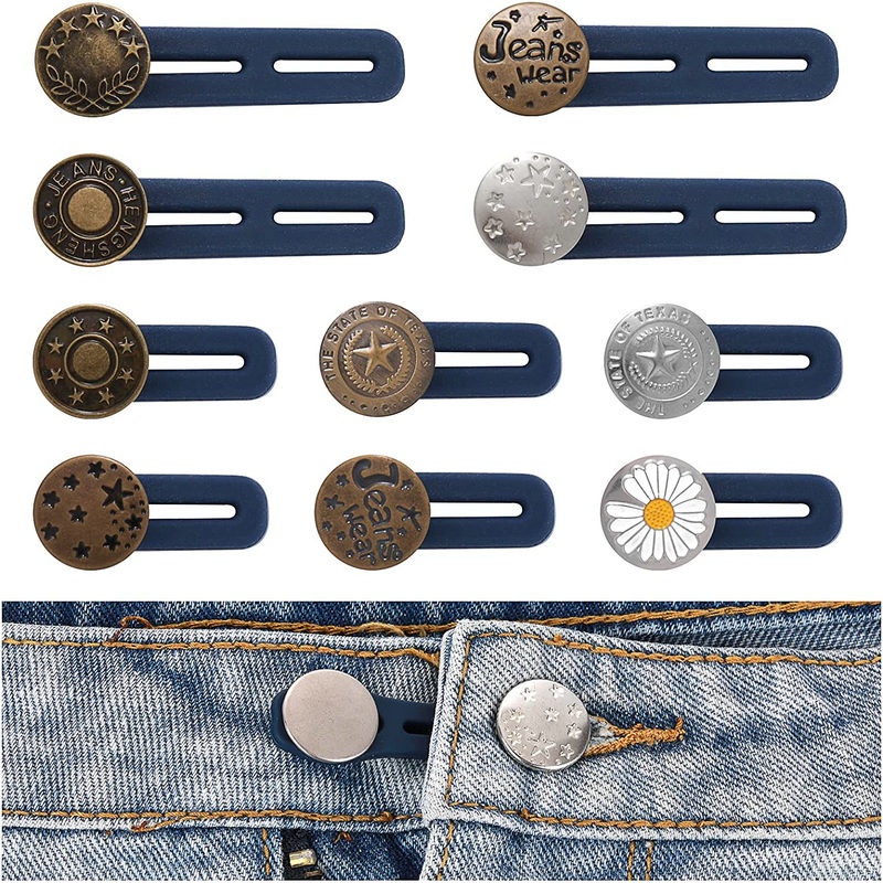 Baju Meningkatkan Pinggang Ada Jahitan Kancing Pengecil Snap Untuk Pakaian Jeans Adjust Fit Fastener Metal Extended Button