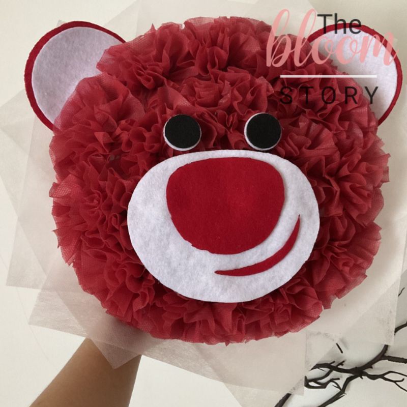 Buket karakter Lotso/buket bunga/buket wisuda/hadiah wisuda/kado ultah/buket boneka/anniversary