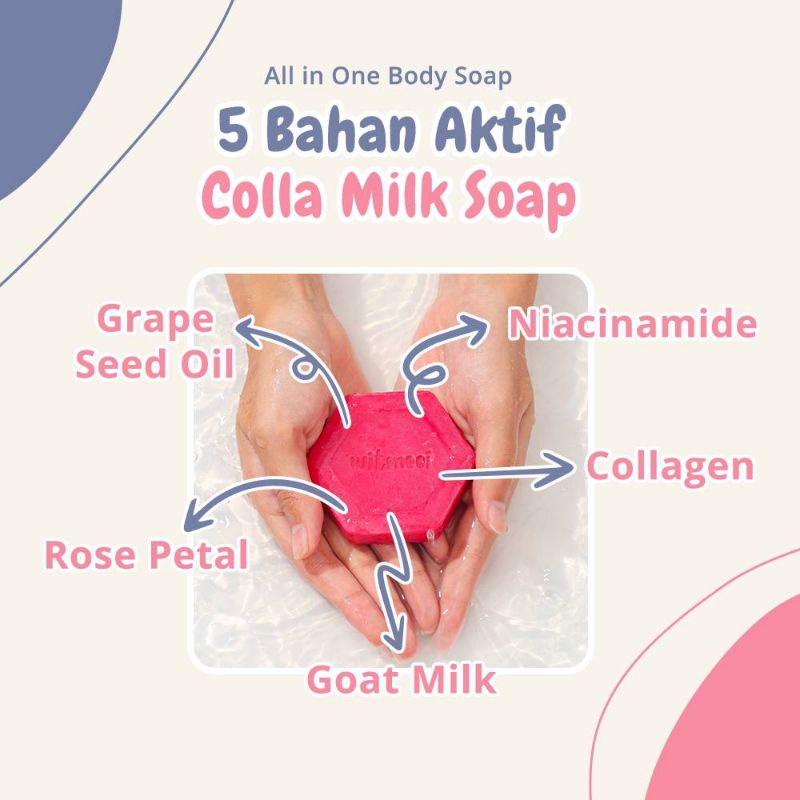 (Ready Stok) Colla Milk Soap by Witmooi | Sabun Pemutih Badan Perontok Daki | Whitening Body Soap