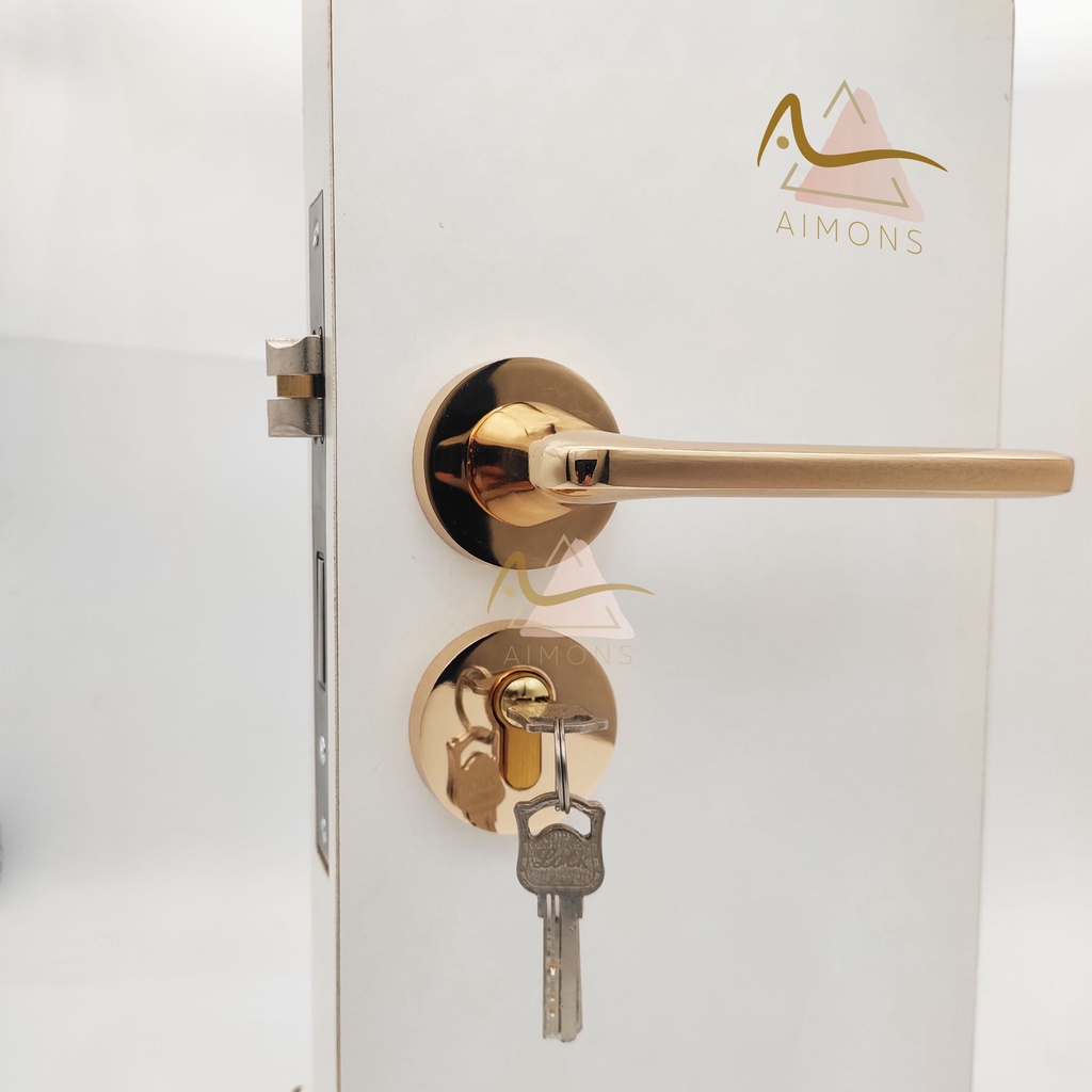 Gagang Kunci Pintu Gaya Eropa/ Elegant GOLD Full Set PREMIUM