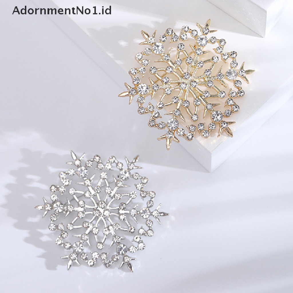 [AdornmentNo1] Beauty Snowflake Bros Untuk Wanita Unisex Natal Tahun Baru Pesta Musim Dingin Bros Pin Hadiah [ID]