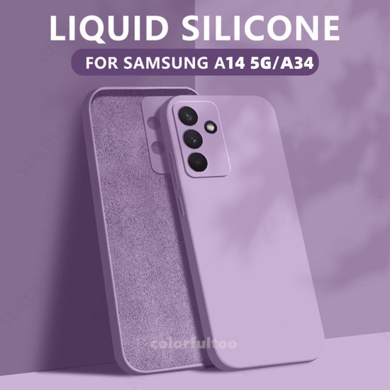 Soft Case Samsung Galaxy A14 4G / 5G Samsung A24 4G Samsung A34 5G Samsung A54 5G Samsung A74 5G Liquid Silikon Slim Skin Candy Macaron Bludru