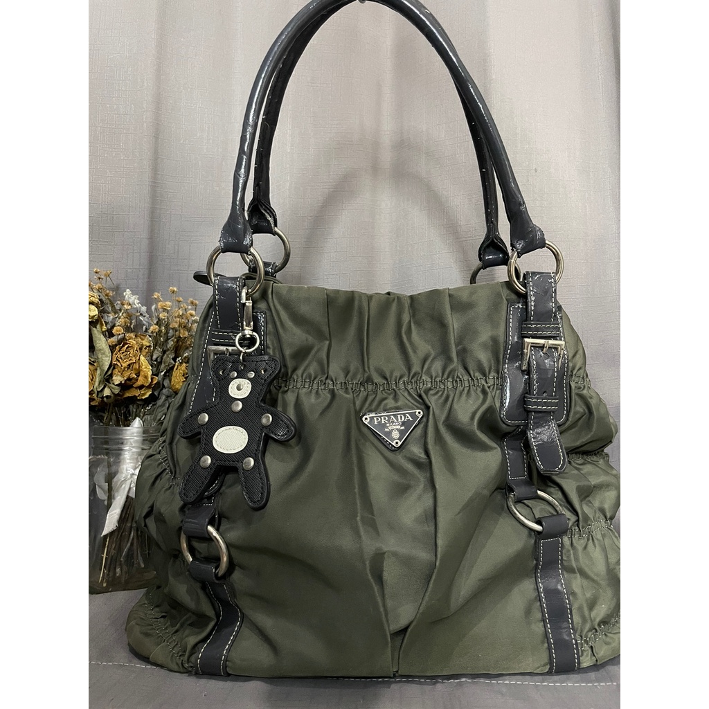Tas Tote Bag Wanita Prada Tessuto Nylon Gaufre Look Alike