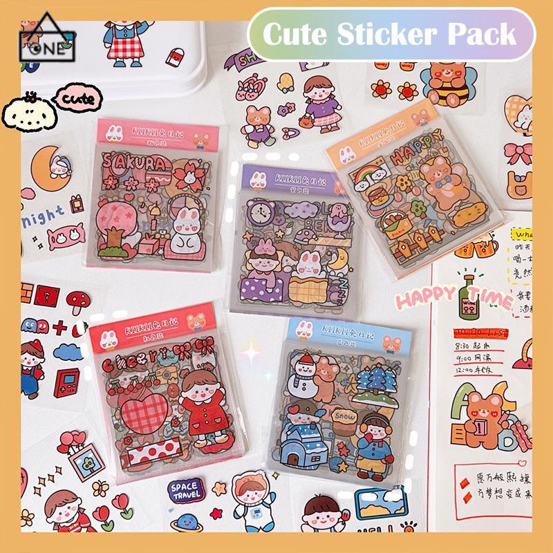 COD❤️20PCS/Set Stiker Motif Kartun Korea Lucu Anti Air Dekorasi pola kecil Handbook Scrapbook DIY-A.one