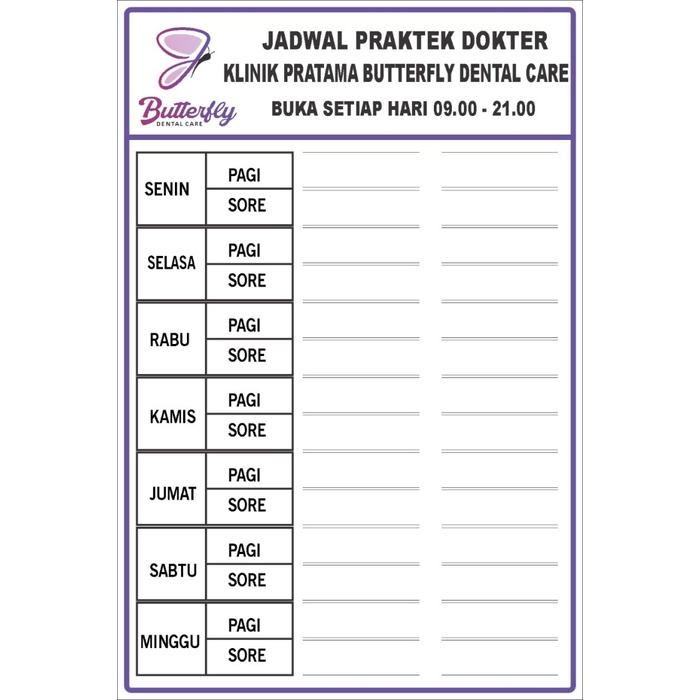 

Tuhe Sign Label Acrylic Sign Board Acrylic Papan Jadwal Dokter