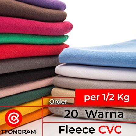 ❃ COTTONGRAM Kain Fleece CVC Bahan Sweater dan Hoodie Per 500 Gram ➻