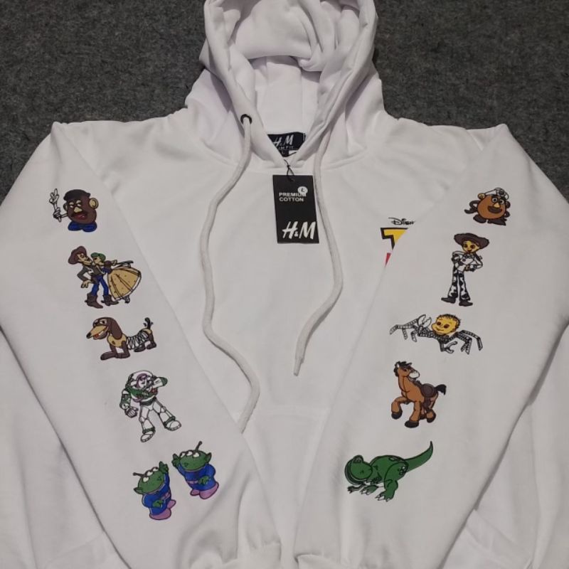 HOODIE H&amp;M TOY STORY WHITE FULL TAG LABEL CASUAL HYPE