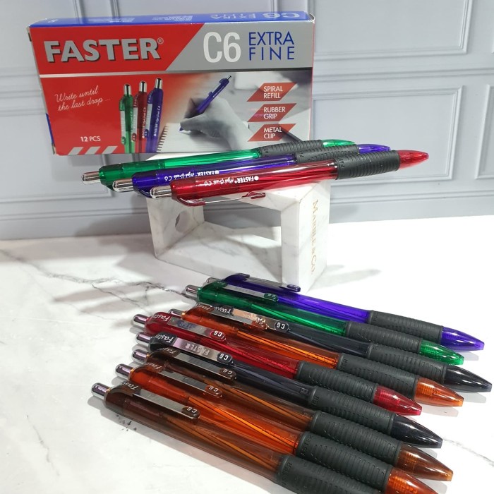 

BISA COD pen faster c6 cetek/faster/c6/cetek/bolpen/pulpen/enak tulis/1box=12pc