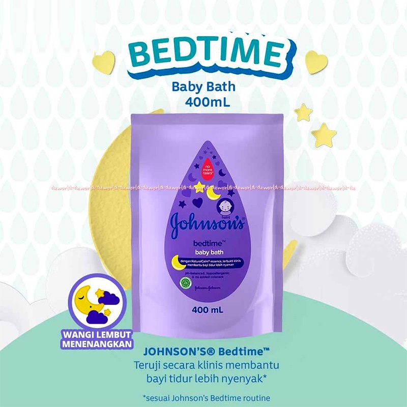 Johnson's Baby Bedtime 400ml Baby Bath Refill Sabun Cair Membantu Bayi Tidur Nyaman Membersihkan Kulit Bayi Yang Lembut Kemasan Refill ISi Ulang Jonson