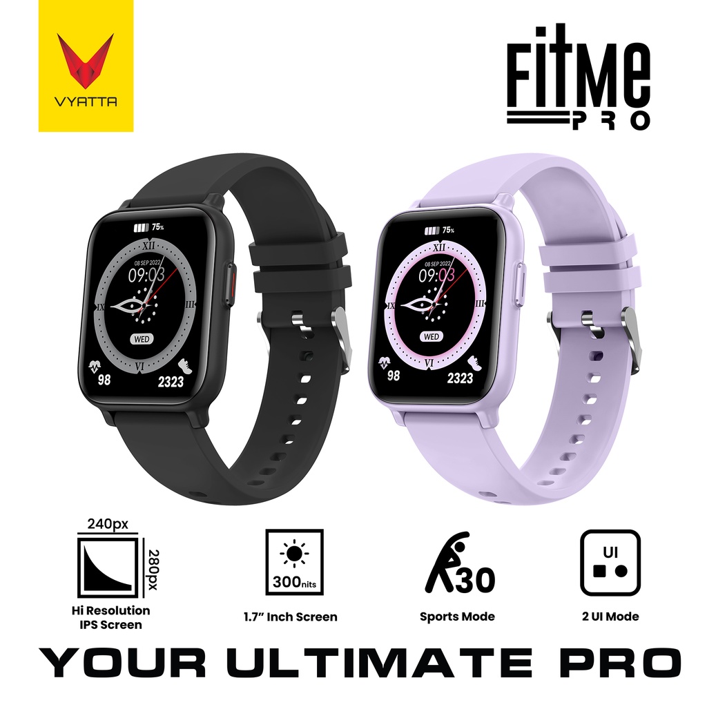 VYATTA FITME PRO SMARTWATCH SQUARE IPS SCREEN 1.9&quot; BLUETOOTH PHONE CALL REAL HEART RATE SENSOR MULTI SPORTS MODE