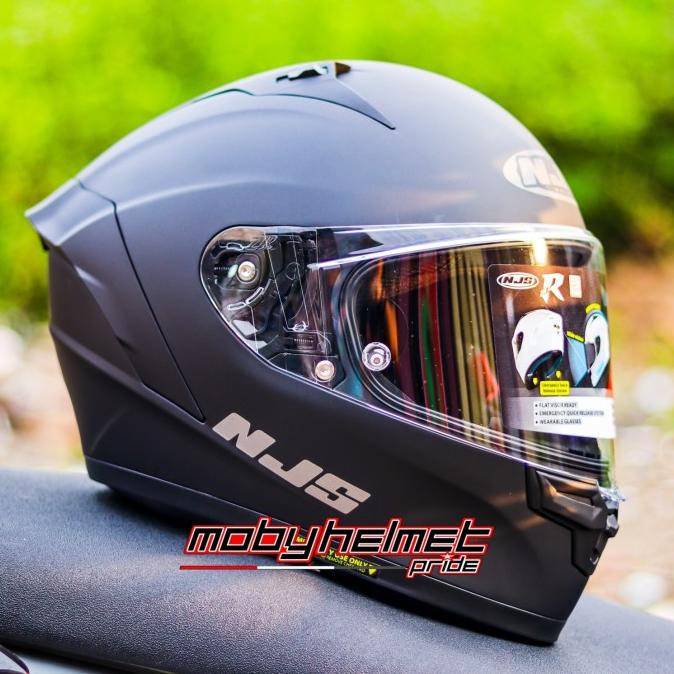 Helm NJS ZX1R - Hitam - Black Doff