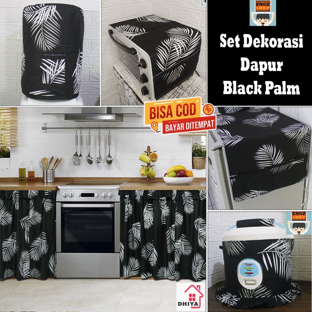 Set Dekorasi Dapur Black Palm