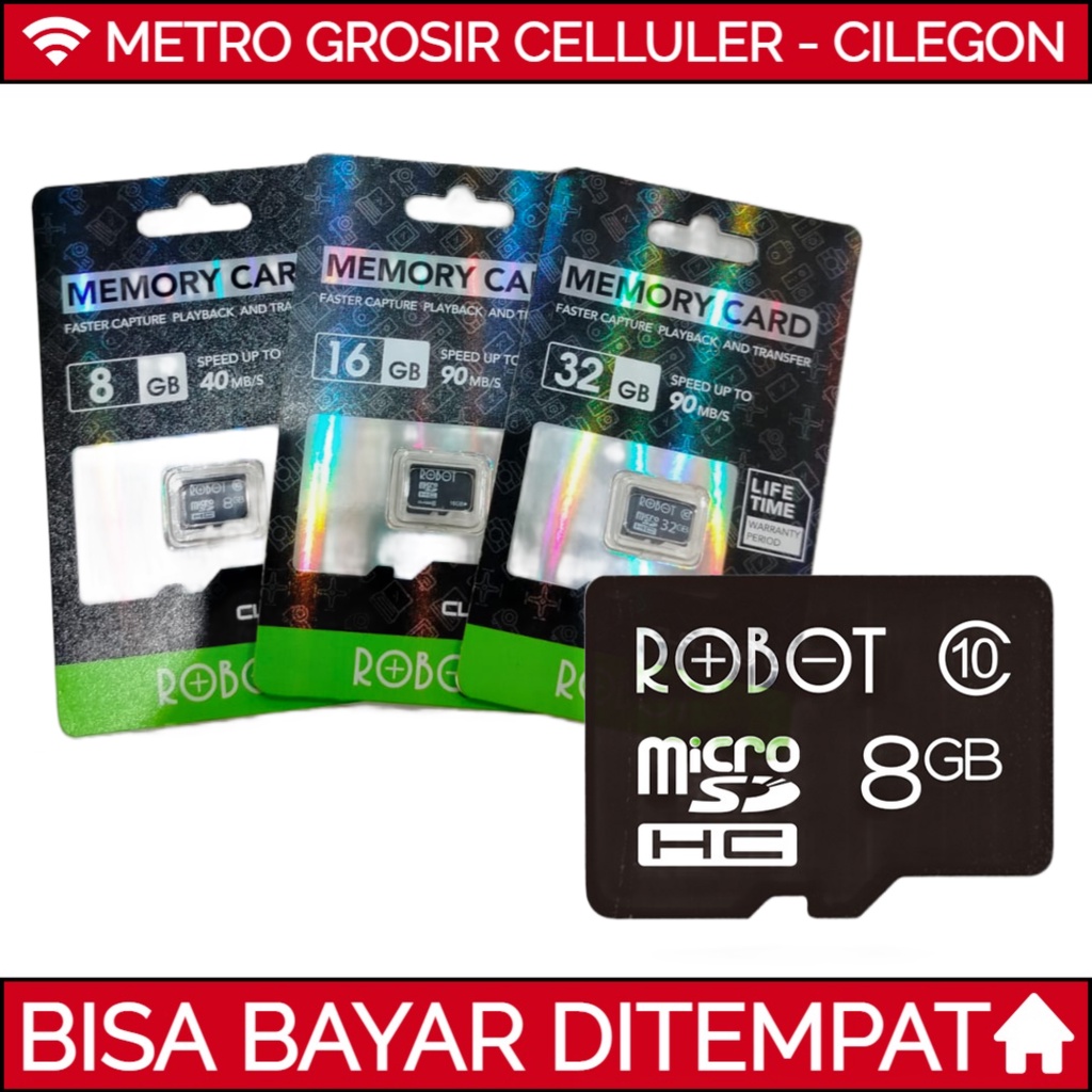 MEMORY MICRO SD ROBOT Kartu Memori Card HP  8GB 16GB 32GB Original