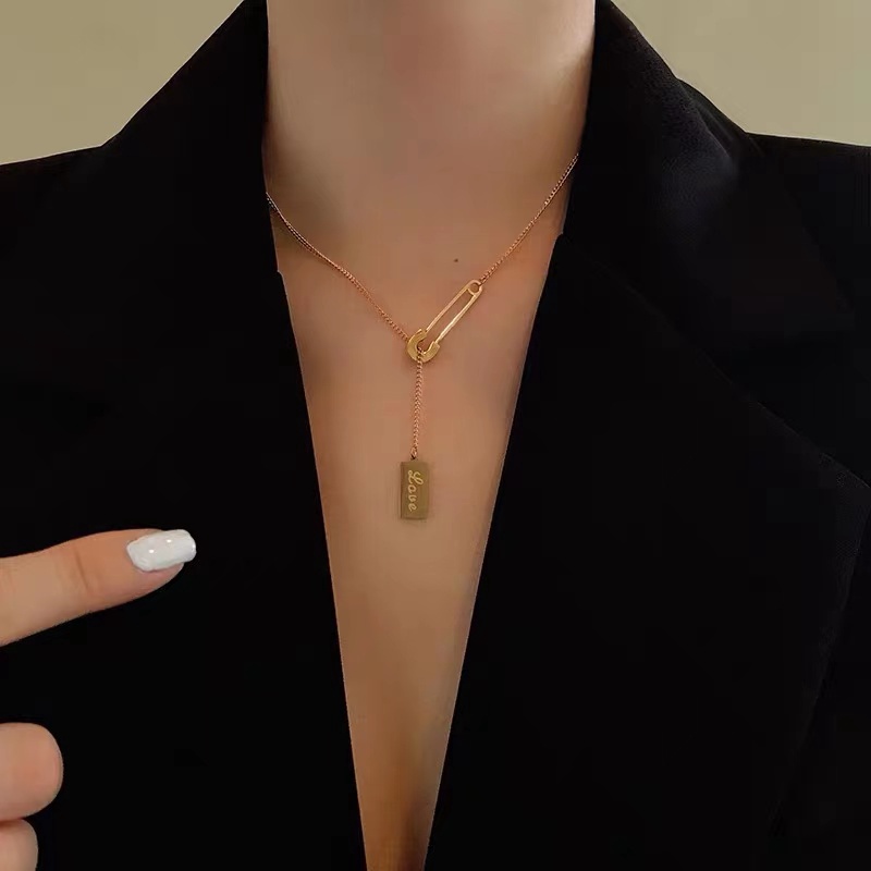 2022 Kalung Bahan Stainless Steel 18K Gold Gaya Korea Untuk Wanita