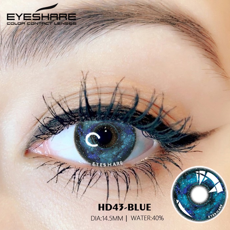 【COD】BLUE SOFTLENS BIG EYE Soft Colored Contact lens Yearly Use Cosplay Ensa Mata Soflen Mata