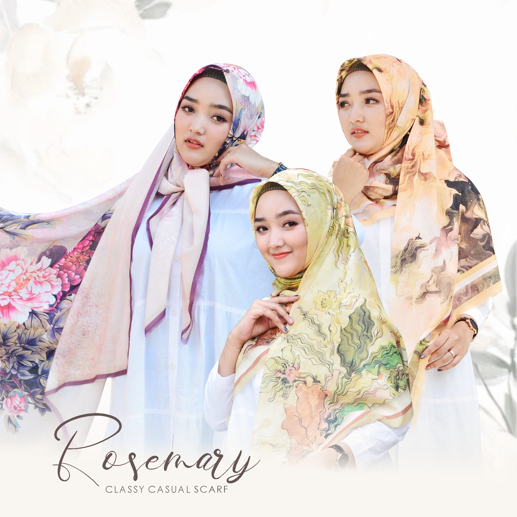 Kerudung Segi Empat 110x110 | Hijab Voal Premium | Jilbab ROSEMARY Series