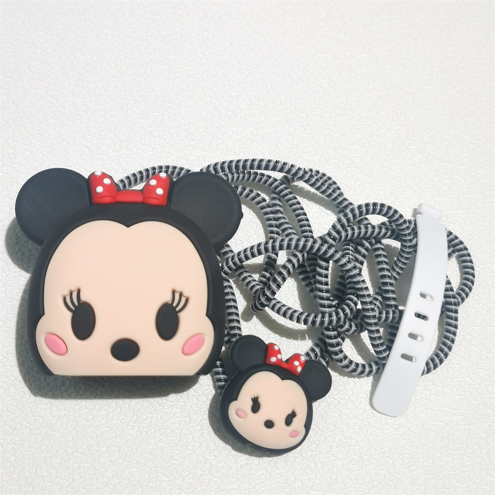 Cute Silikon 3D Kartun Cover Soft Charger Protection Case Untuk Iphone 18/20W Dengan Tali Perlindungan Kabel Data 1.4m