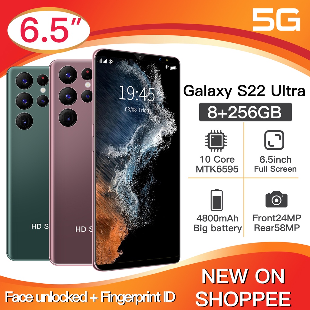 【COD+Pengiriman lokal】Galaxy S22 Ultra 6.5Inci Hp Smartphone RAM 12GB+512GB Handphone Murah Promo cu